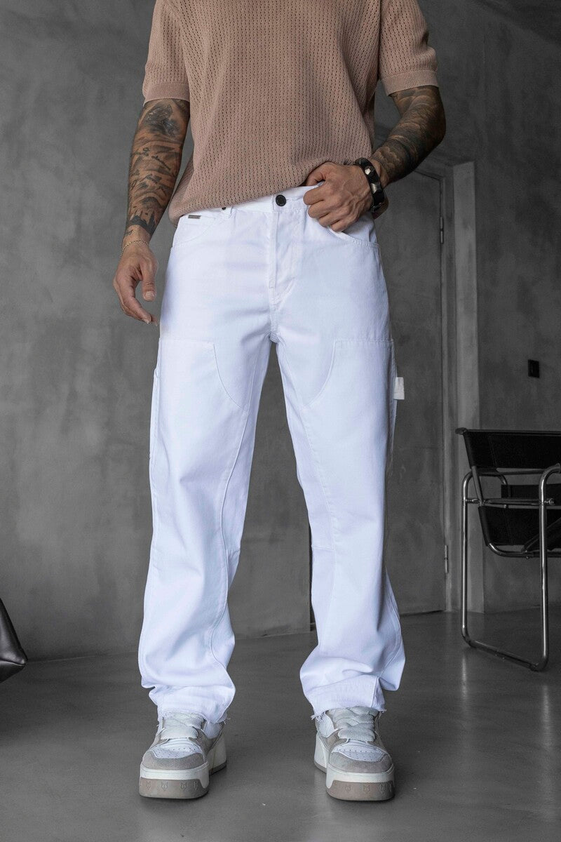 Loose Fit White Jeans 17216