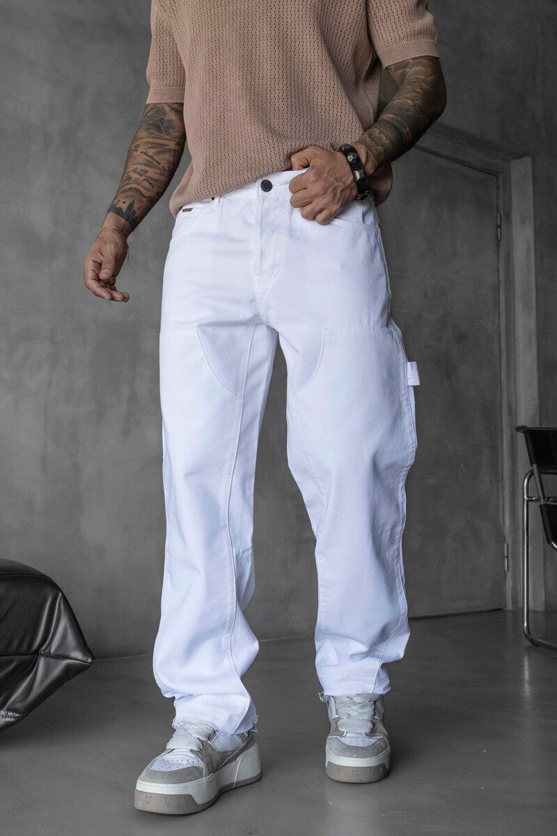 Loose Fit White Jeans 17216