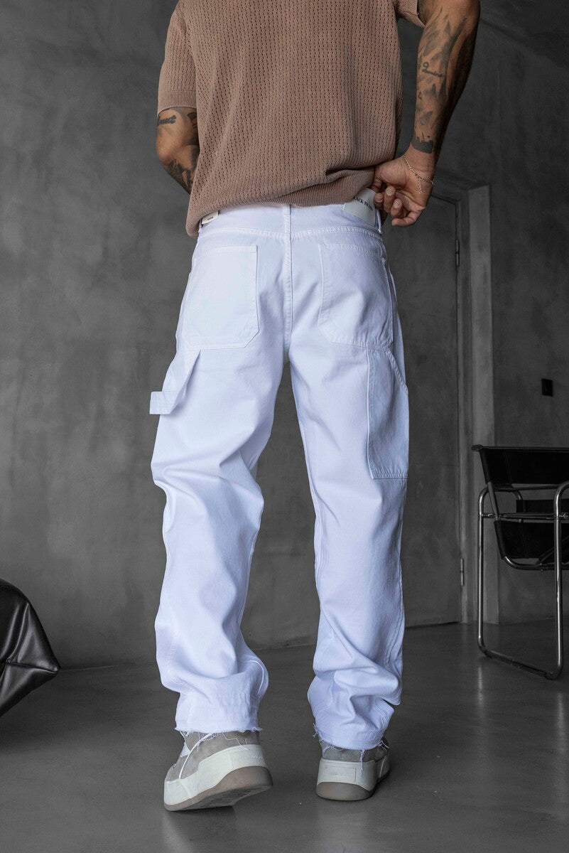 Loose Fit White Jeans 17216