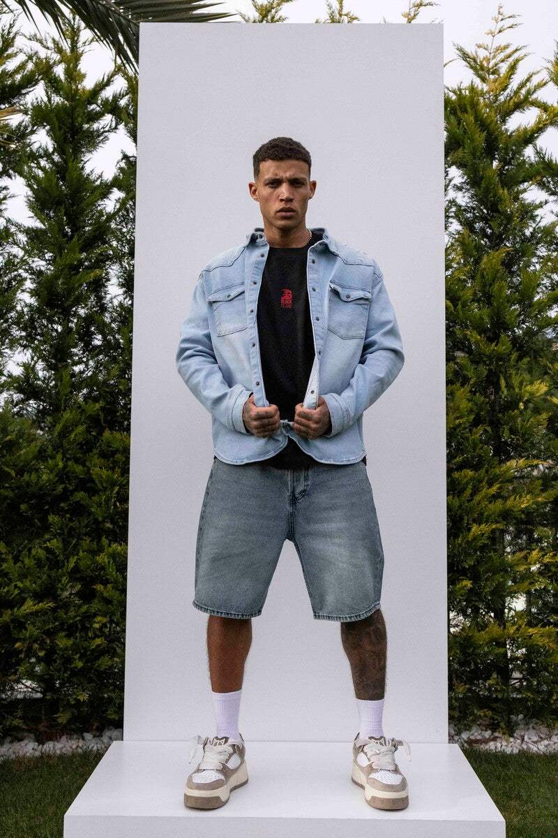 NIRVANA PRINTED DENIM JACKET BLUE 17126