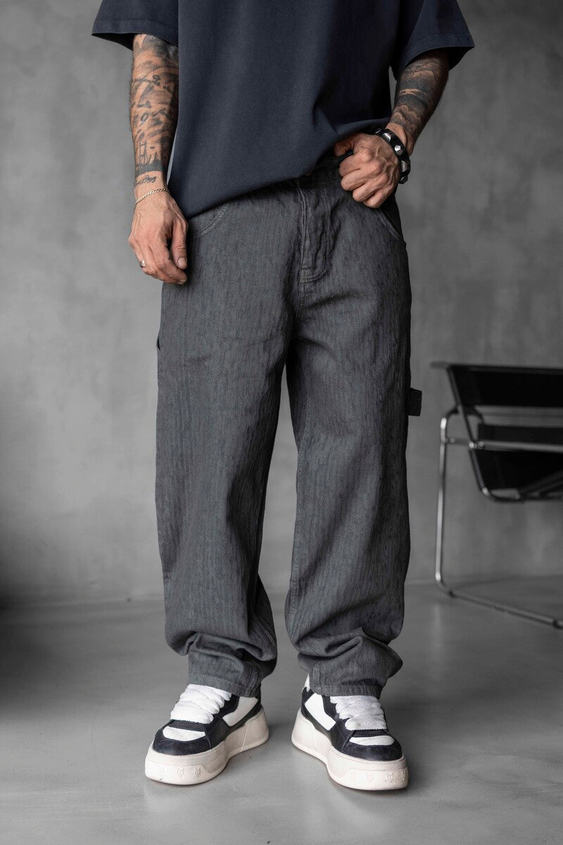 Petrol Baggie Denim Jeans 17039