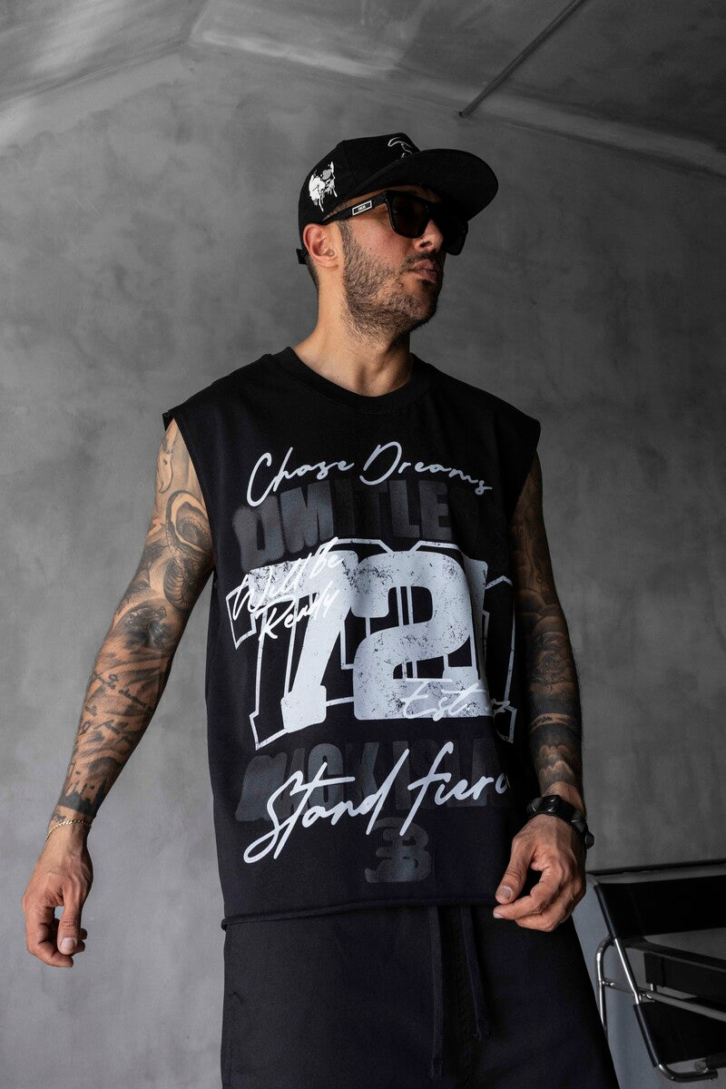 Printed Black Singlet 1883