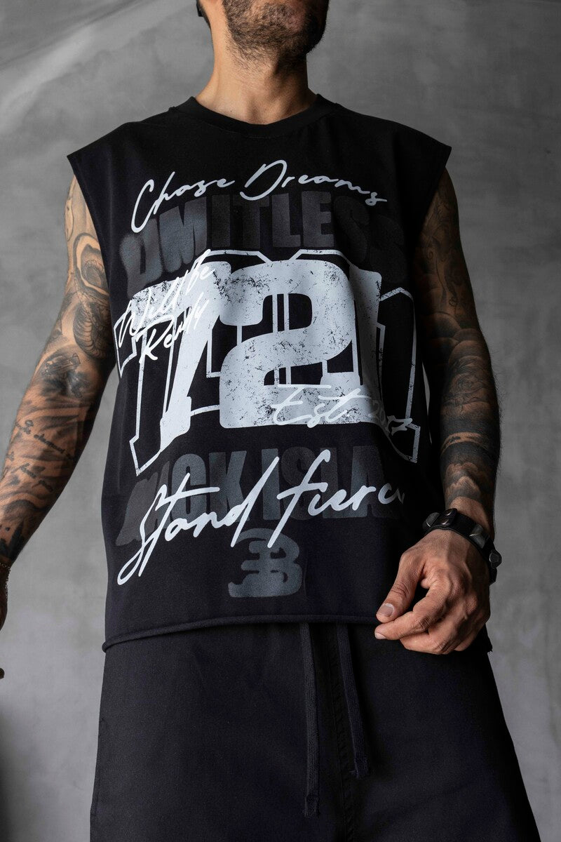 Printed Black Singlet 1883
