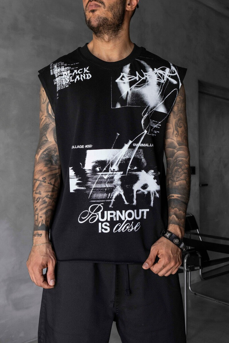 Printed Black Singlet 1885