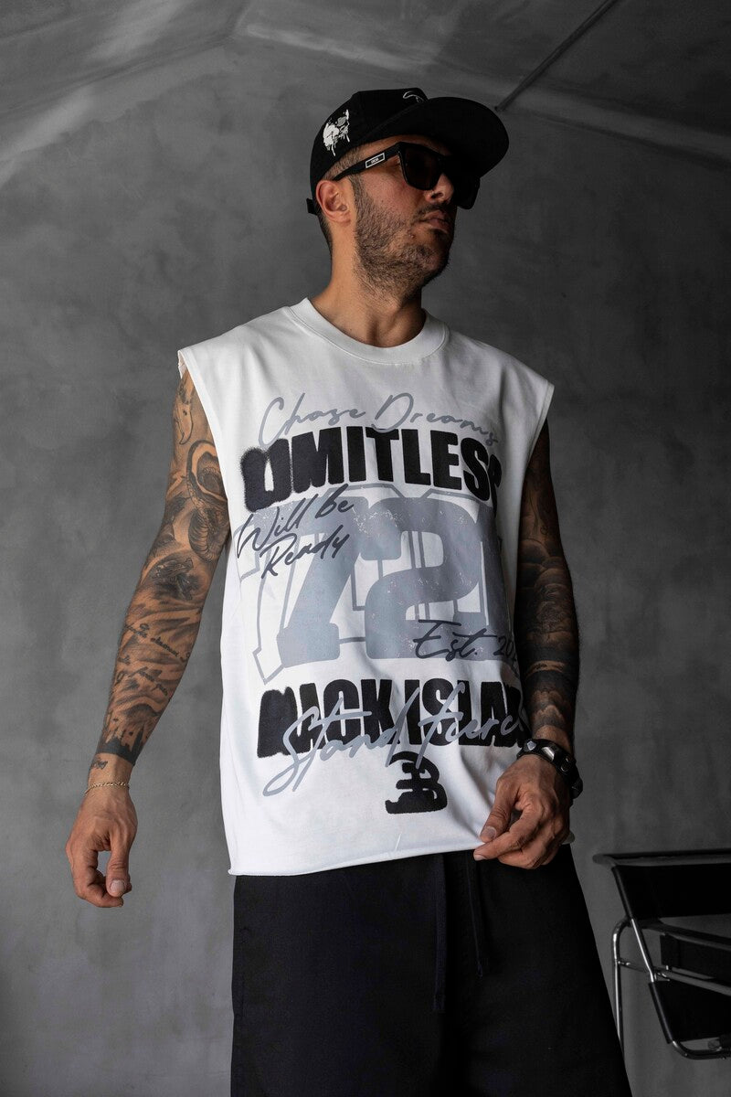 Printed White Singlet 1883