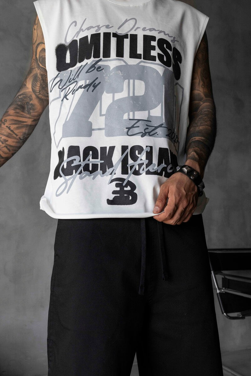 Printed White Singlet 1883