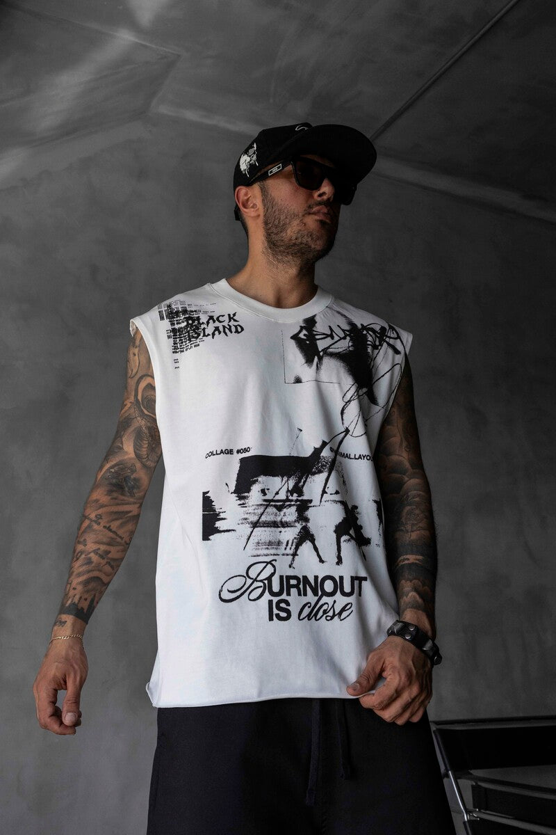 Printed White Singlet 1885