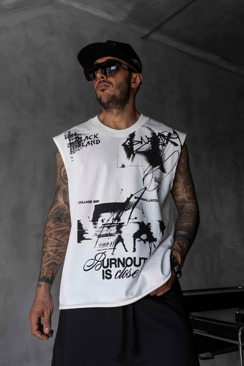 Printed White Singlet 1885