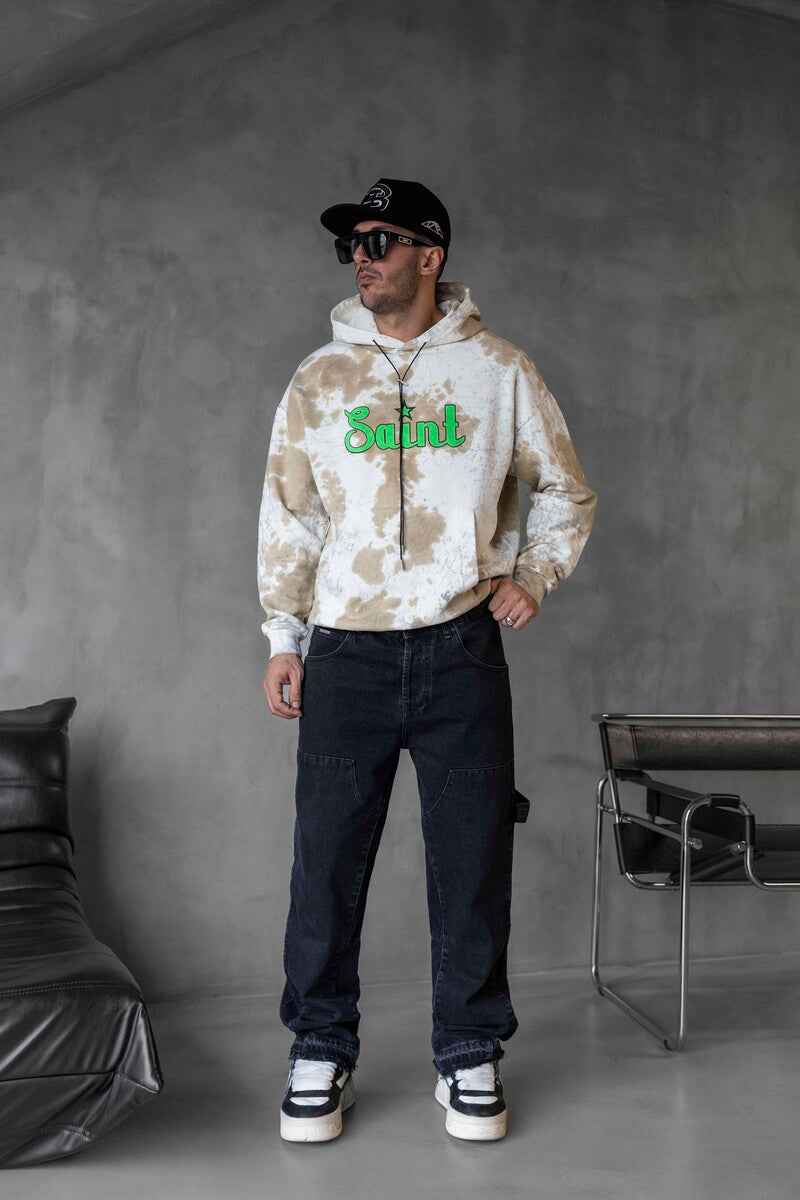 Saint Printed Off White Hoodie 1496