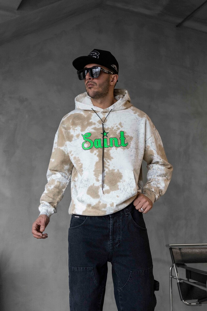Saint Printed Off White Hoodie 1496