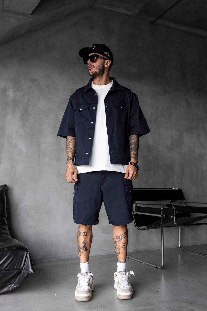 Shirts & Shorts Navy Blue 17129-28