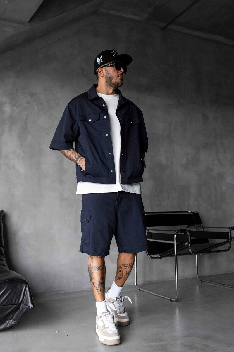 Shirts & Shorts Navy Blue 17129-28