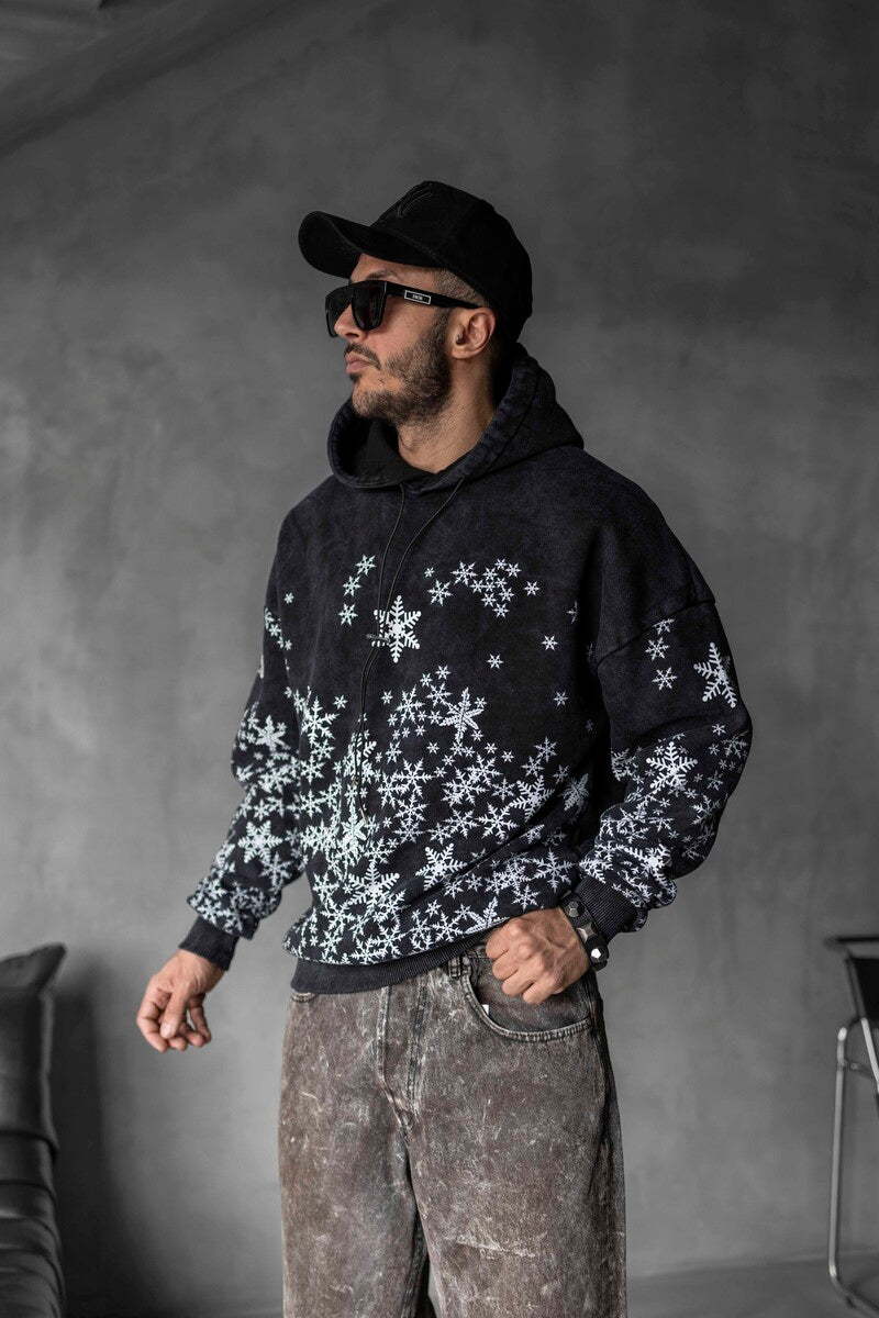 Snowflake Black Hoodie 1351