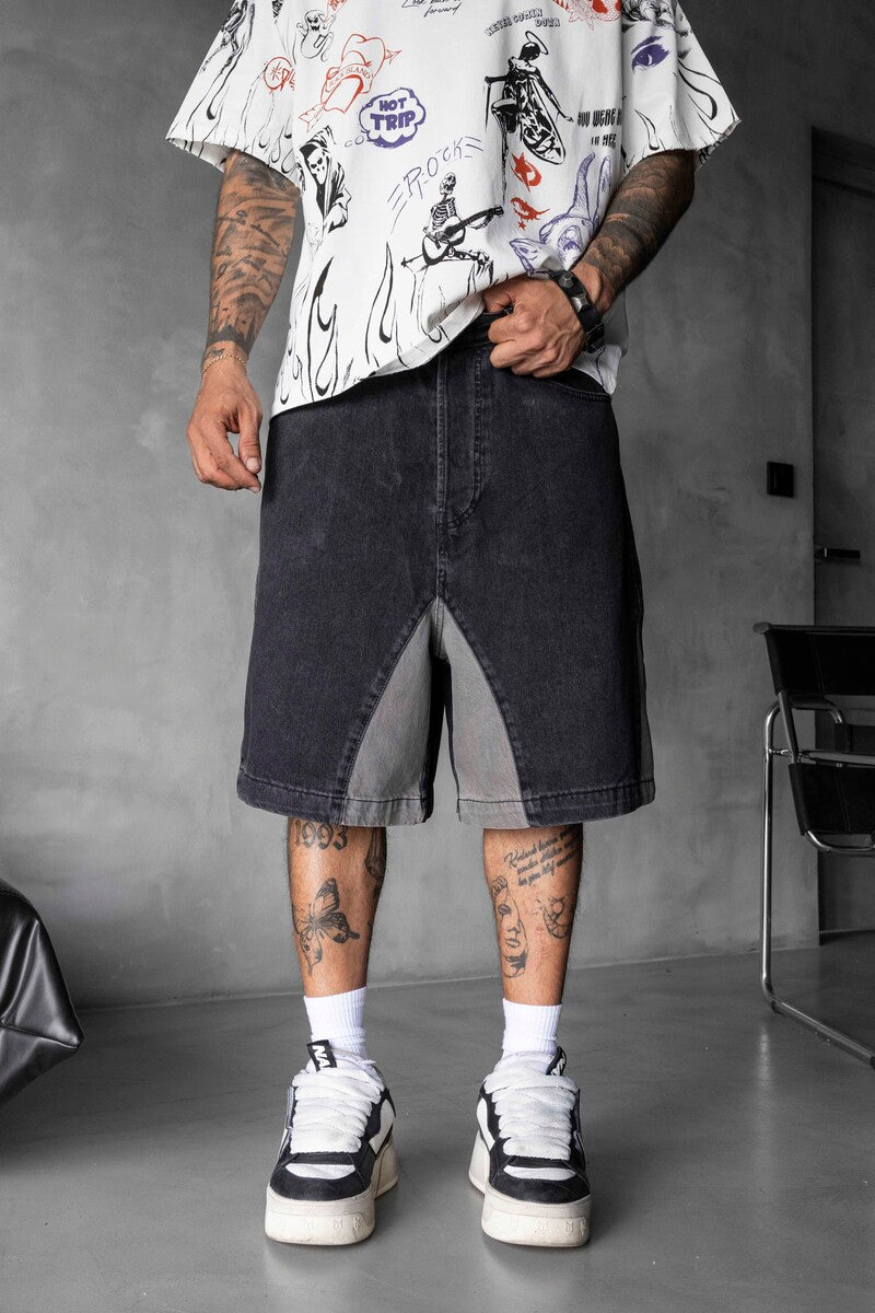 Split Denim Short Black 17240