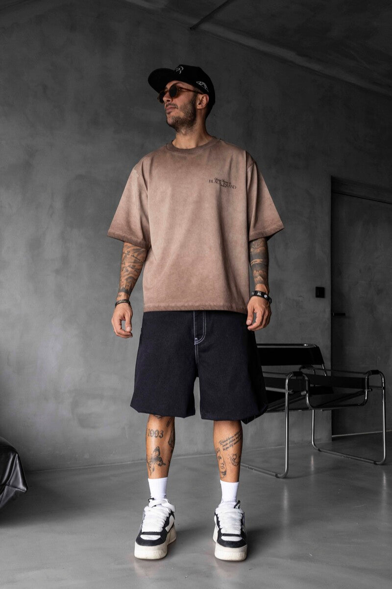 SPRING SUMMER WASHED T-SHIRT BROWN 1853