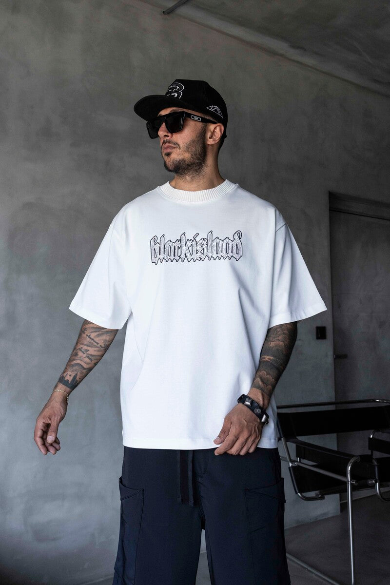 Stone Printed T-Shirt White1899