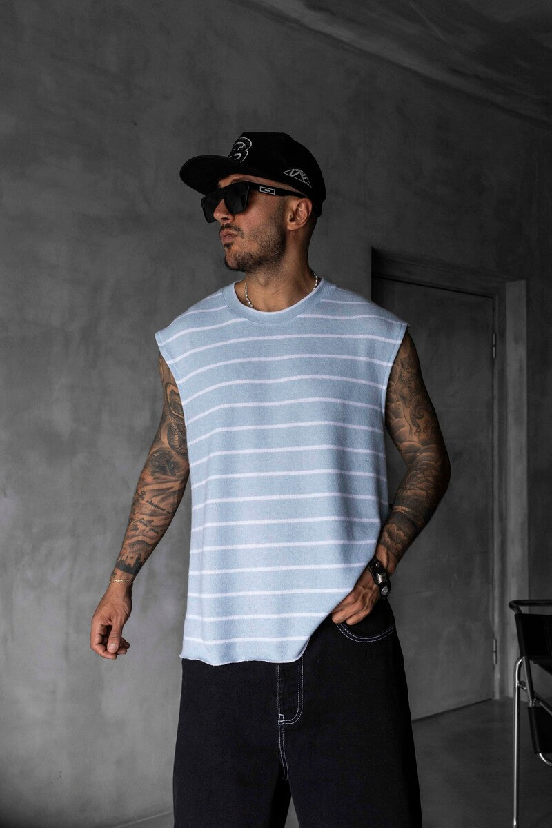 Striped Baby blue Singlet 1897