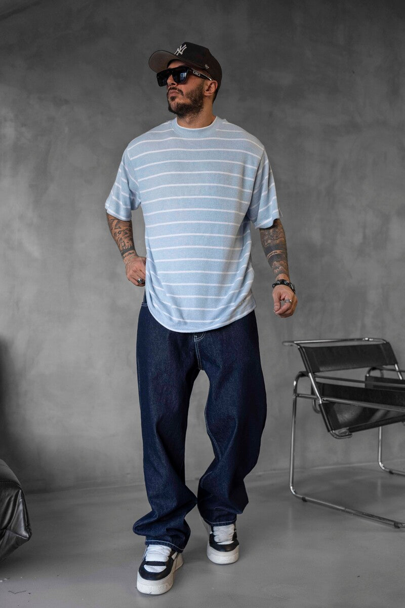 STRIPED T-SHIRT LIGHT BLUE 1635