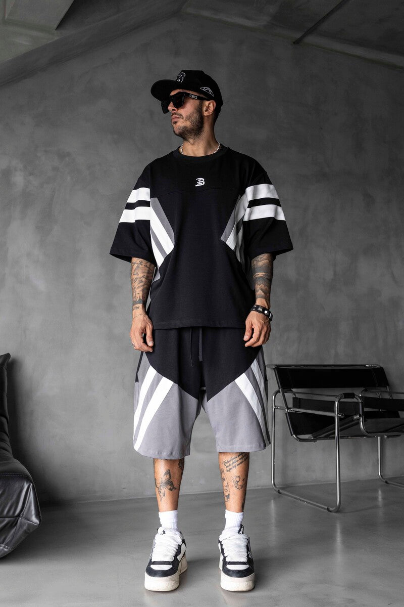 Summer Shorts & Tee Set Black 1866-67