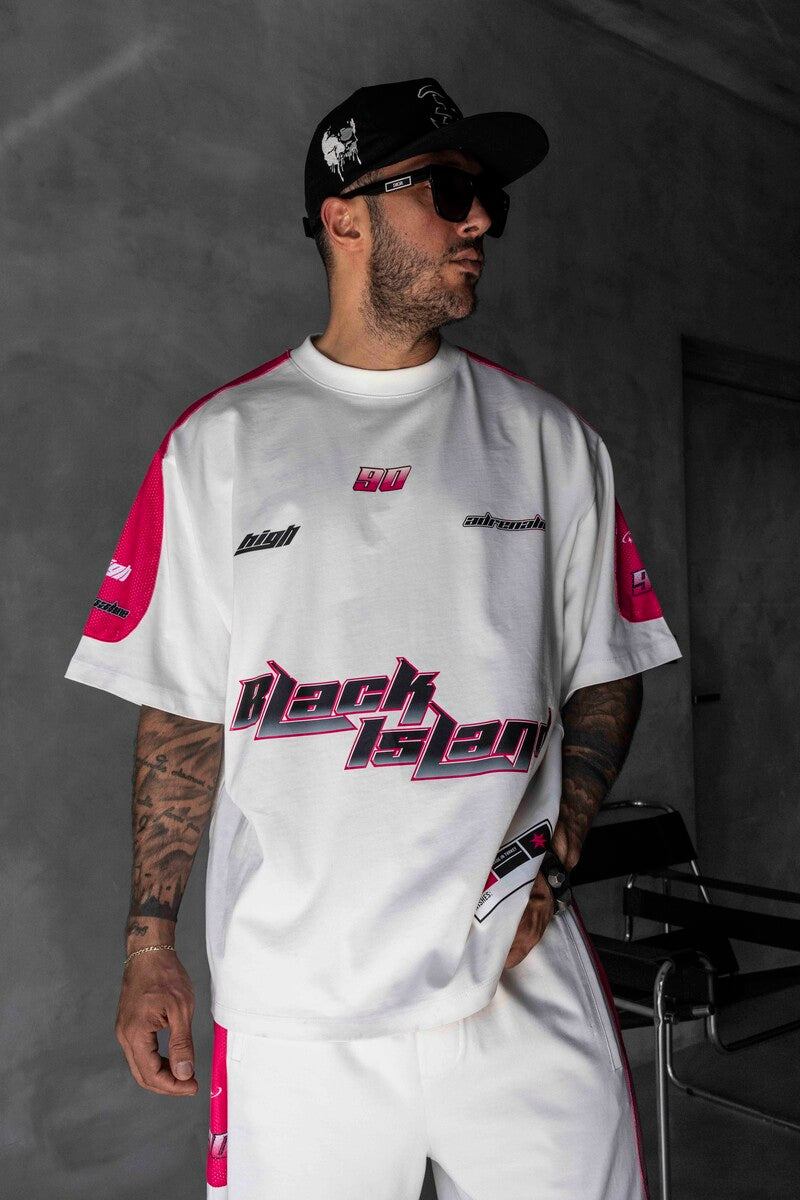 Summer Shorts & Tee Set White Pink 1873-74