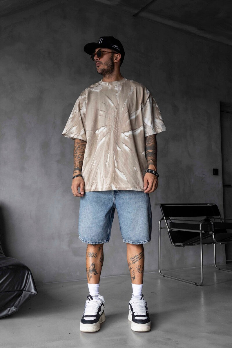 TIE-DYE WASHED T-SHIRT BEIGE 1685