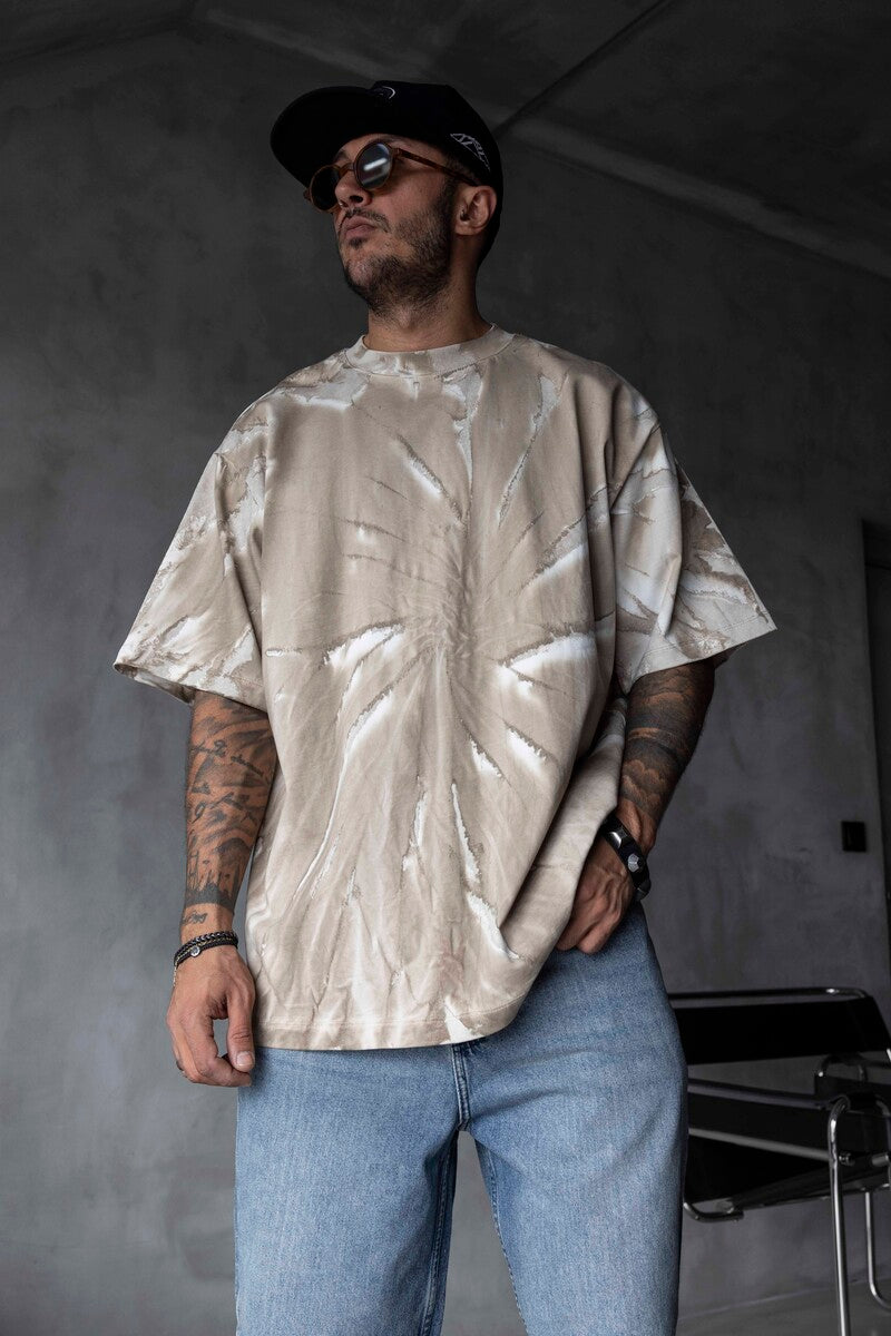 TIE-DYE WASHED T-SHIRT BEIGE 1685