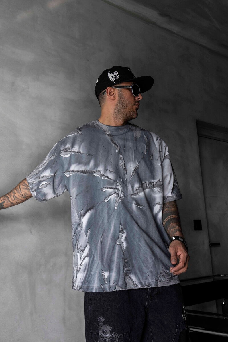 TIE-DYE WASHED T-SHIRT BLUE 1685
