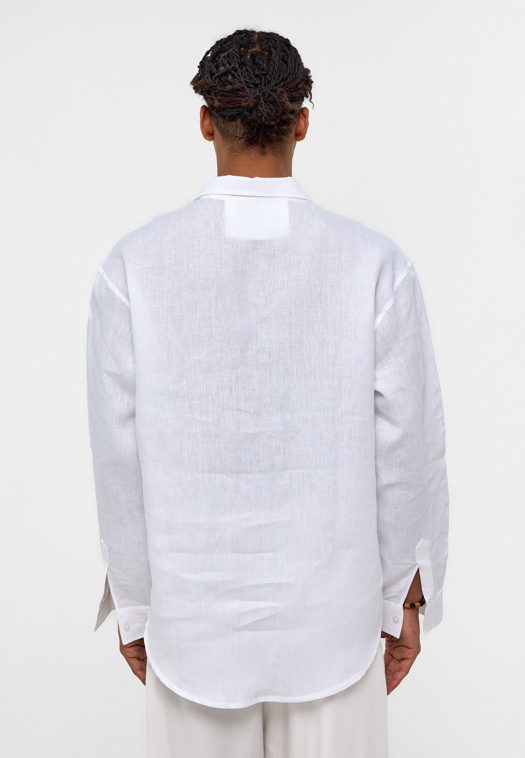 Textured White Patterned Business Shirt – Tailored Precision with Subtle Depth