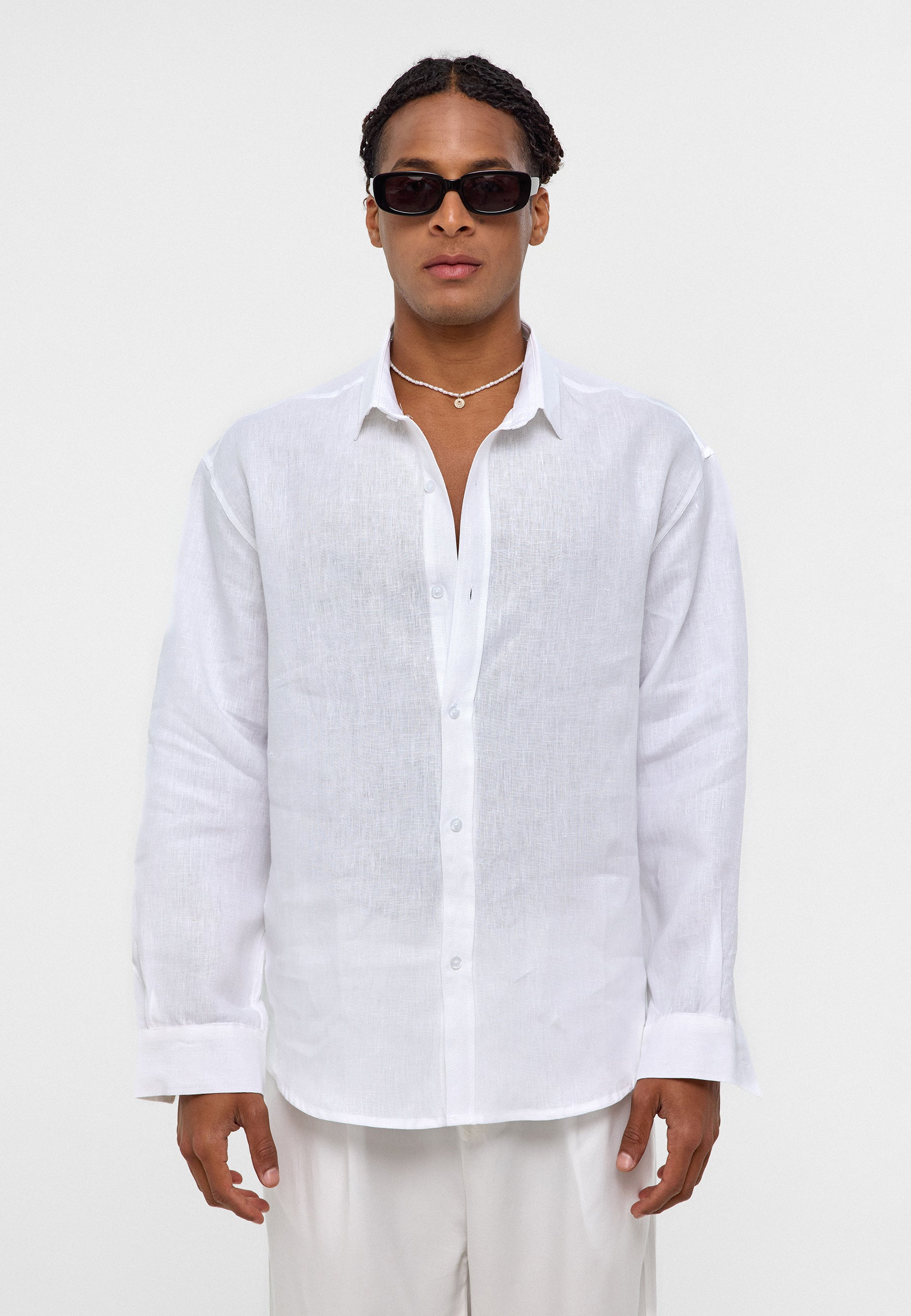 Textured White Patterned Business Shirt – Tailored Precision with Subtle Depth